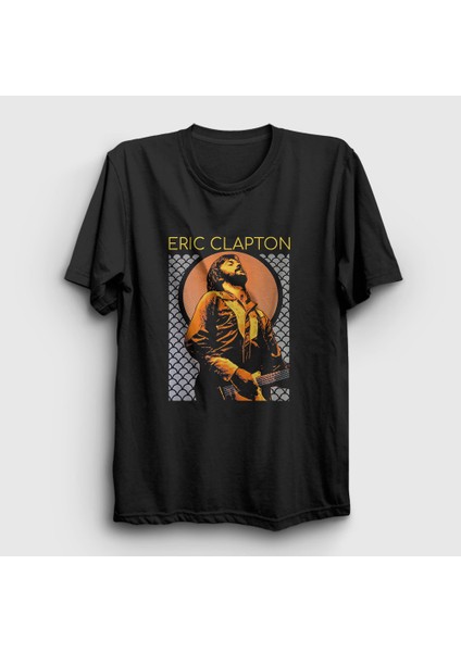 Siyah Poster Gitarist Müzik Eric Clapton T-Shirt