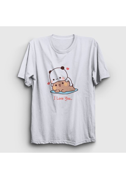 Beyaz Love Sevgili Sevgililer Günü Hediye Bubu Dudu T-Shirt