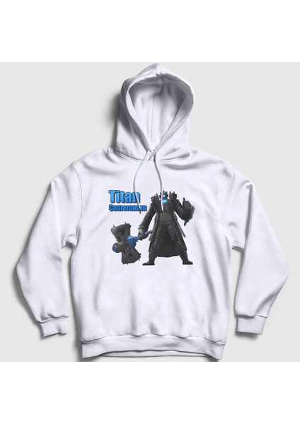 Unisex Beyaz Titan Cameraman Skibidi Toilet Kapüşonlu Sweatshirt