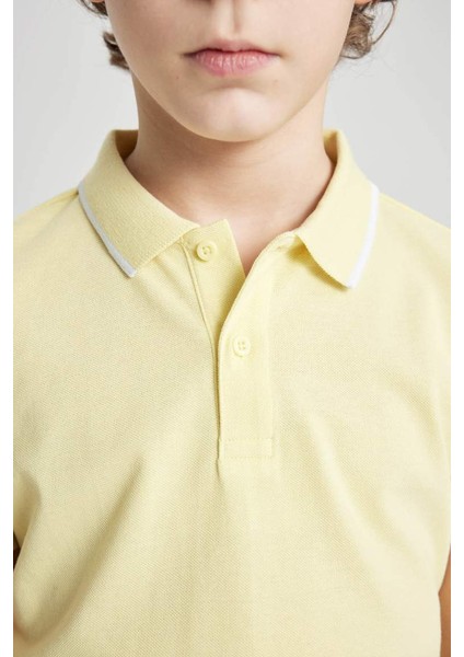 Erkek Çocuk Pike Kısa Kollu Polo Tişört Sarı indirimleri