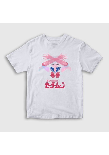Çocuk Beyaz Serena Usagi V2 Sailor Moon Ay Savaşçısı T-Shirt