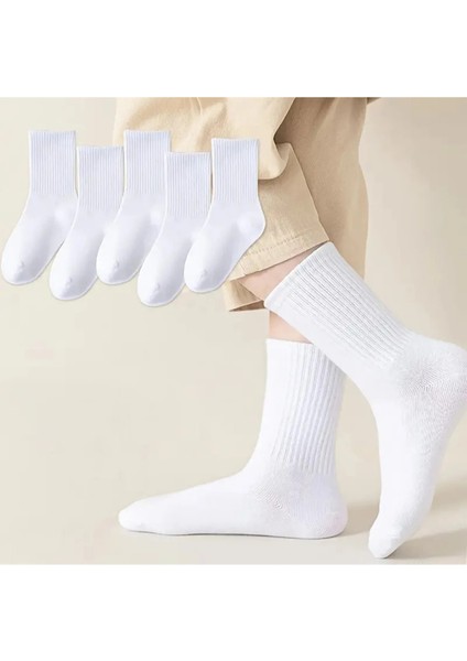 Çorap Evreni Unisex 6'lı Beyaz Düz Tenis Çorap Unisex