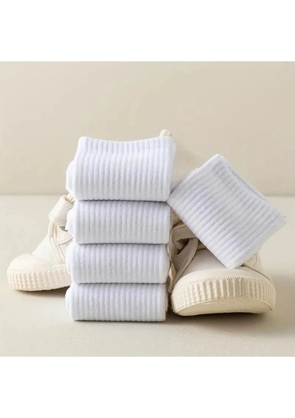 Çorap Evreni Unisex 6'lı Beyaz Düz Tenis Çorap Unisex modelleri