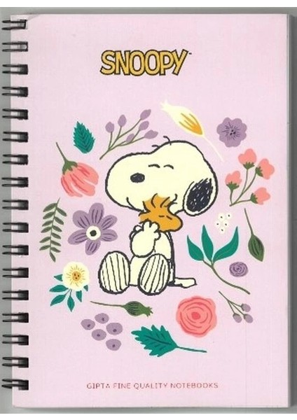 Snoopy A6 Spiralli Karton Kapak 80 Yp. Çizgili Not Defteri