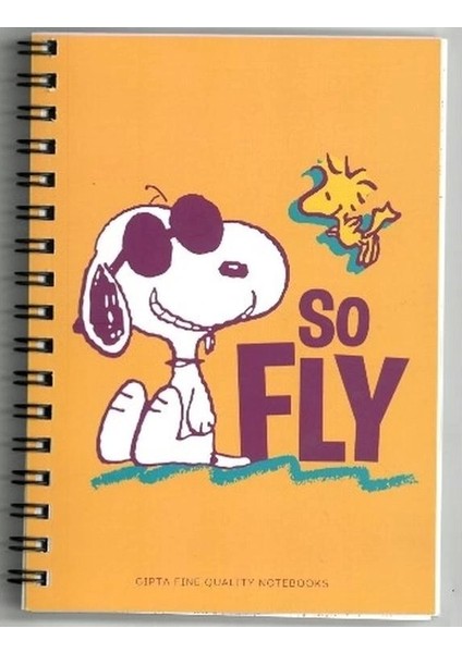 Snoopy A6 Spiralli Karton Kapak 80 Yp. Çizgili Not Defteri