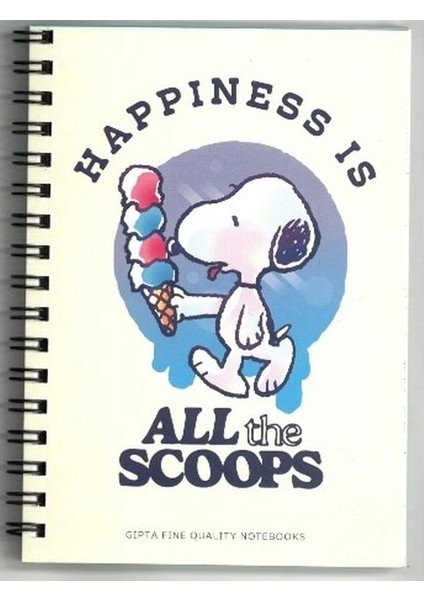 Snoopy A6 Spiralli Karton Kapak 80 Yp. Çizgili Not Defteri