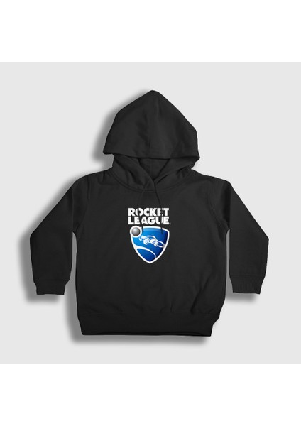 Unisex Çocuk Siyah Logo Oyun Rocket League Kapüşonlu Sweatshirt