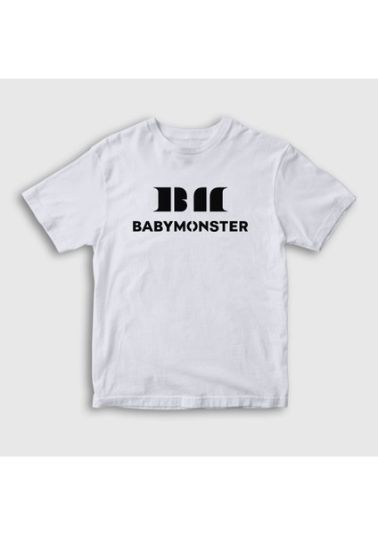 Çocuk Beyaz Logo K Pop Baby Monster Babymonster T-Shirt