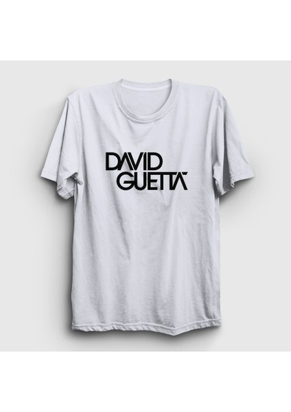 Beyaz Logo Müzik Dj David Guetta T-Shirt