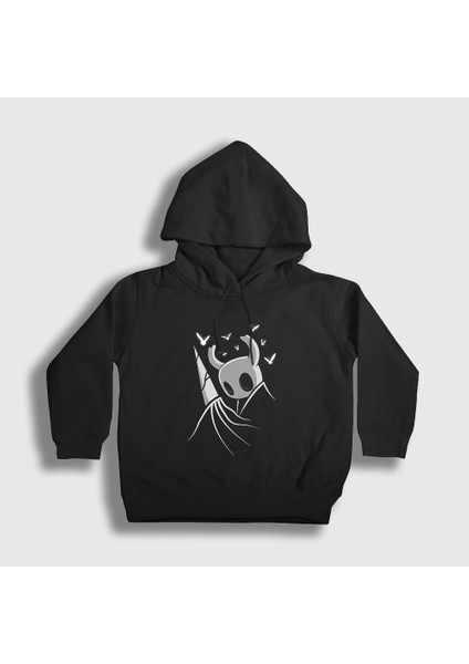 Unisex Çocuk Siyah Nail Oyun Hollow Knight Kapüşonlu Sweatshirt