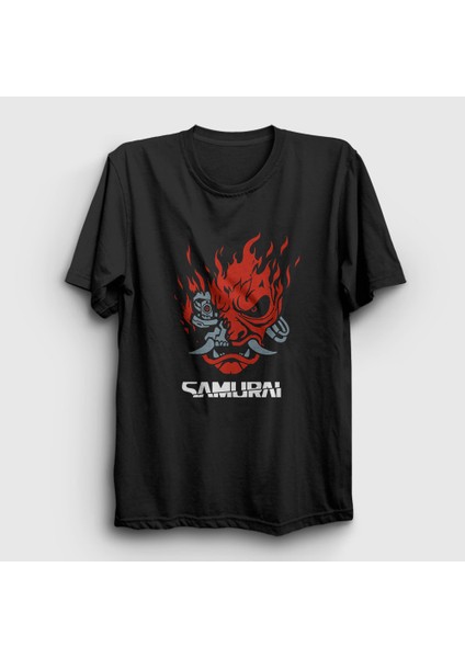 Siyah Samurai Oyun Cyberpunk 2077 T-Shirt