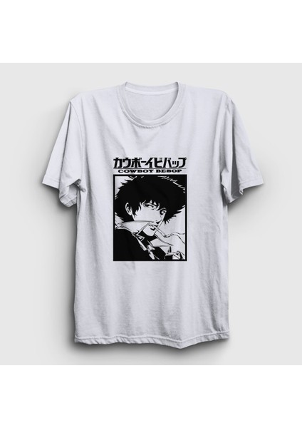 Beyaz Poster Anime Cowboy Bebop T-Shirt