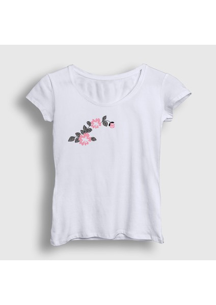 Kadın Beyaz Marinette Dupain Cheng Mucize Uğur Böceği Miraculous Ladybug T-Shirt