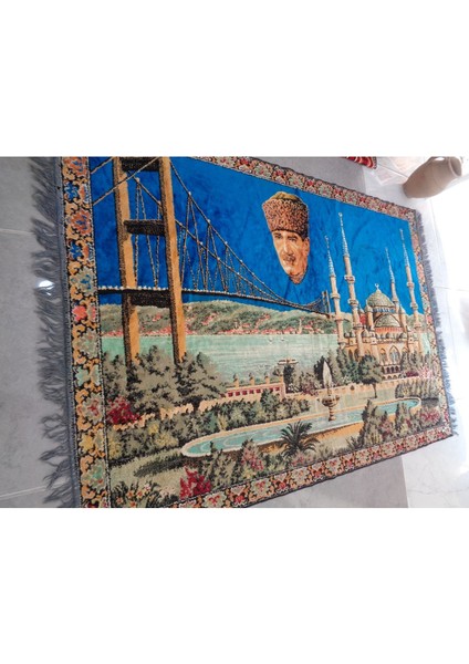 Mustafa Kemal Atatürk, Boğazın Incisi, Ayasofya Cami Temalı, Kadife Duvar Halısı 174 X 119 Cm 10904