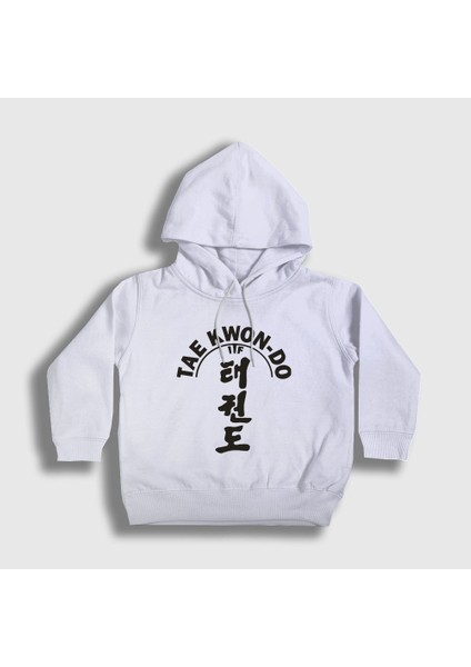 Unisex Çocuk Beyaz Itf Taekwondo Ufc Mma Tekvando Kapüşonlu Sweatshirt