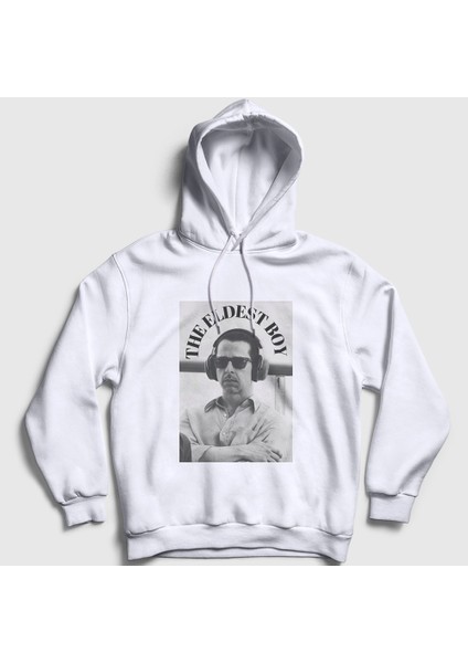 Unisex Beyaz Eldest Kendall Logan Roy Succession Kapüşonlu Sweatshirt