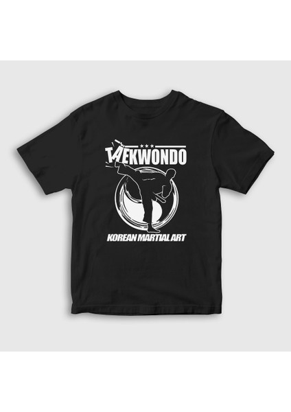 Çocuk Siyah Kick Taekwondo Ufc Mma Tekvando T-Shirt
