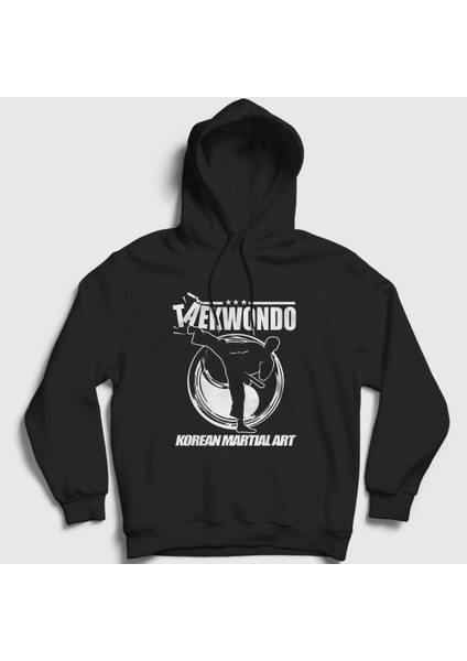 Siyah Kick Taekwondo Ufc Mma Tekvando Kapüşonlu Sweatshirt