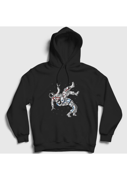 Siyah Astronot Ufc Mma Hediye Güreşçi Güreş Kapüşonlu Sweatshirt