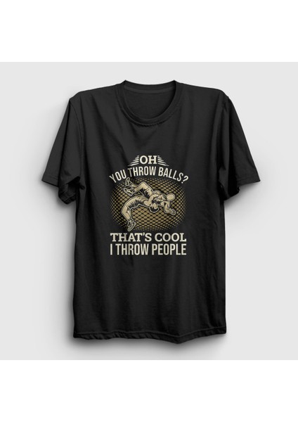 Siyah Throw Ufc Mma Hediye Güreşçi Güreş T-Shirt