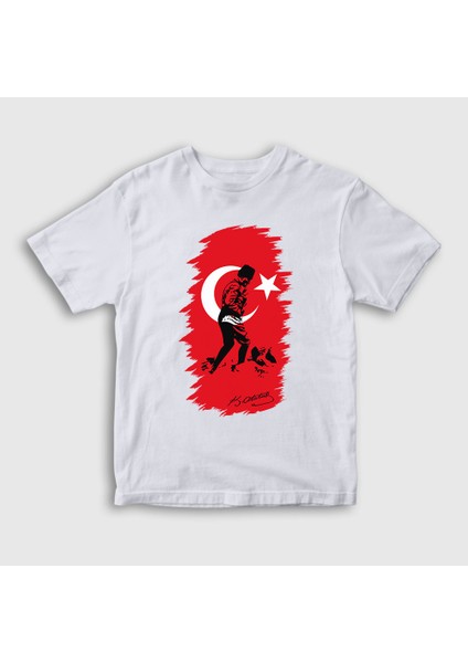 Çocuk Beyaz 19 Mayıs 29 Ekim 10 Kasım Atatürk Kocatepe T-Shirt