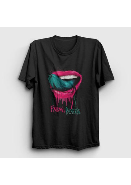 Siyah Tongue Dil Dudak Falling In Reverse T-Shirt