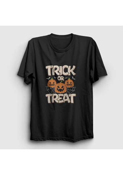 Siyah Trick Or Treat V2 Halloween Cadılar Bayramı T-Shirt