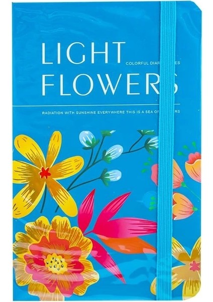 A6-07 Lıght Flowers Desenli A6 Not Defteri Çizgili 80 Yaprak
