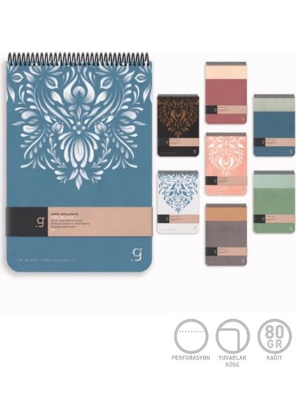 The Block 7002 17X24 Spiralli Sert Kapak Bloknot 80 Yp. Çizgili Defter