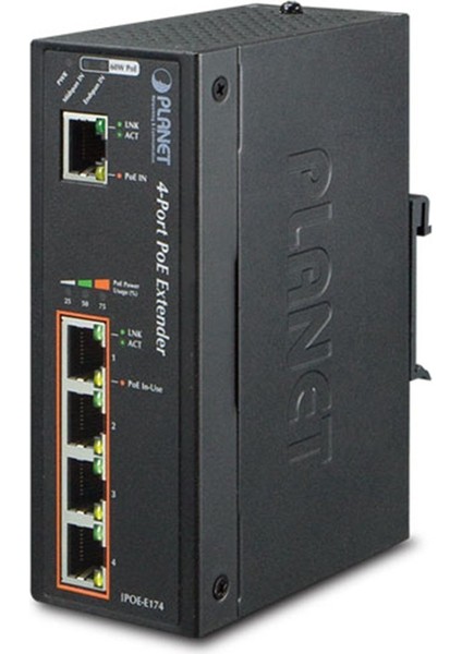 1-Port Ultra PoE to 4-Port 802.3af/at Gigabit PoE Extender