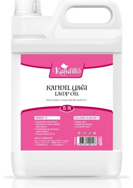 Pembe Kandil Yağı 5 Lt Kokusuz Dumansız Gaz Lambası Yağı