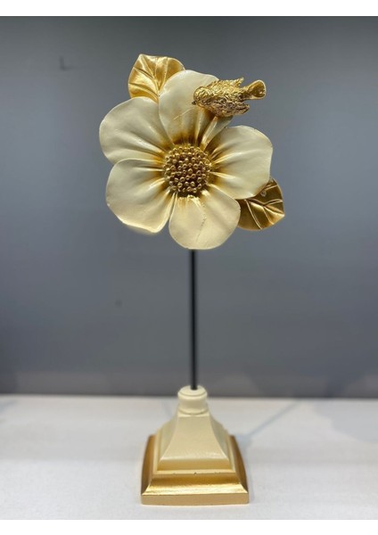 Dekoratif Polyester Ikili Çiçek Aksesuar Krem Gold fırsatları