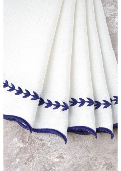 6 Adet Nakışlı Keten Amerikan Servis - Keten Supla modelleri