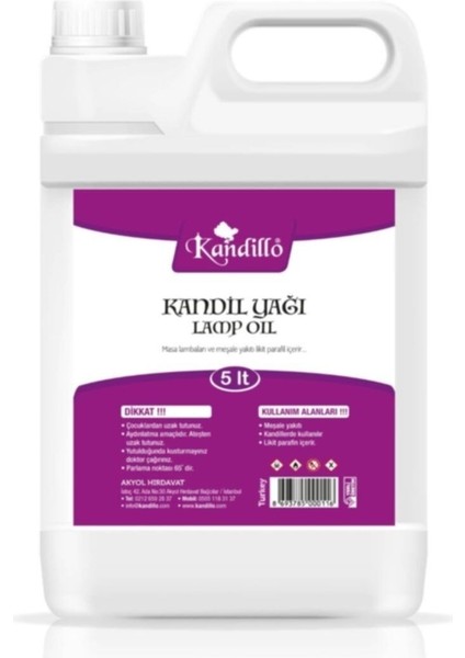 Morkandil Yağı 5 Lt, Kokusuz Dumansız Gaz Lambası Yağı