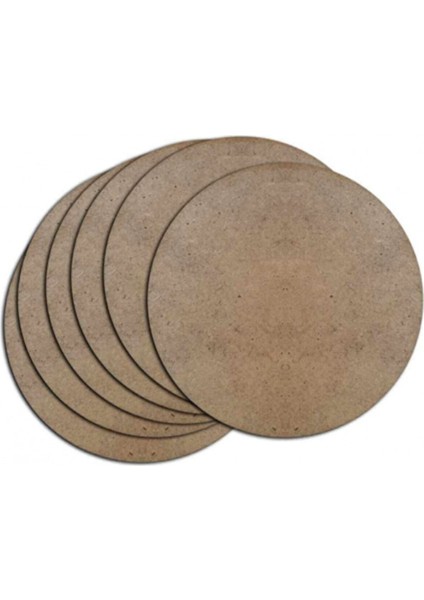 24 Adet 30 cm 3mm (2.7.mm)Mdf Yuvarlak Supla Tahtası Naturel Ahşap