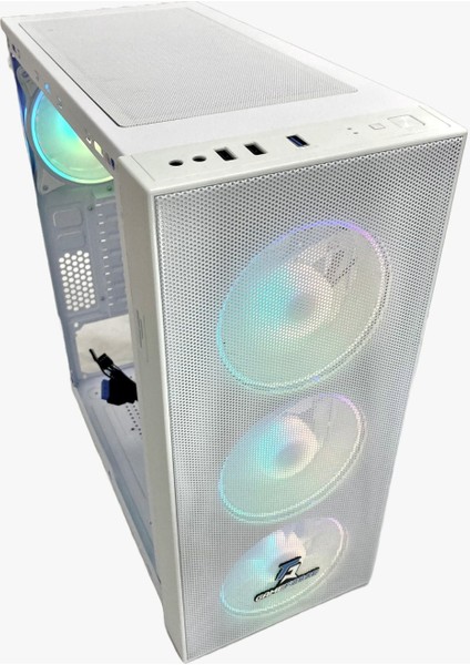 Wmesh Beyaz 4X120MM Rainbow Fan Atx Oyuncu Bilgisayar Kasası fırsatları