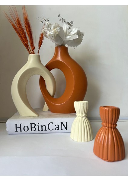 Tekno Trust Kiremit Sarmaşık Sevgili Vazo Şamdan Mumluk Seti fiyatları