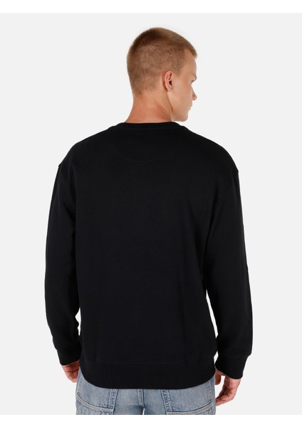 Normal Kesim Bisiklet Yaka Baskılı Siyah Erkek Sweatshirt CL1070653 CL1070653_Q1.V1_BLK