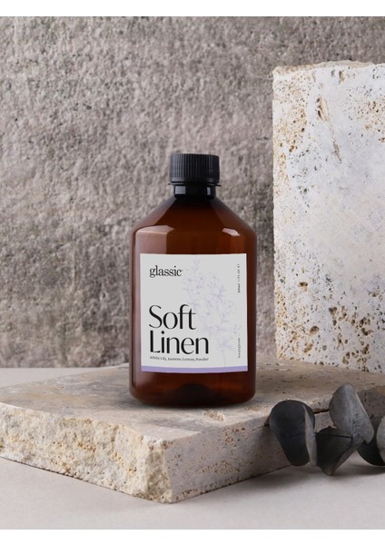 Kokulu Enigma Siyah Cam Kandil Seti (500 ml Soft Linen Kokulu Kandil Yağı)