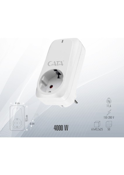CT-9186 Akım Korumalı Priz (10 ADET)