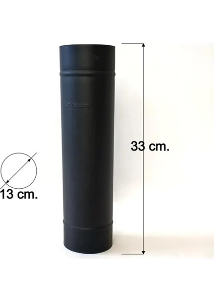 33 cm Siyah Mat Emaye Soba Baca Borusu (Şömine Için Uygun) 1.kalite