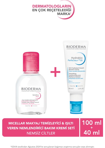 Işıltı Veren Nemlendirici SPF30 Güneş Koruyuculu Yüz Kremi & H2O Micellar Makyaj Temizleme Suyu Seti