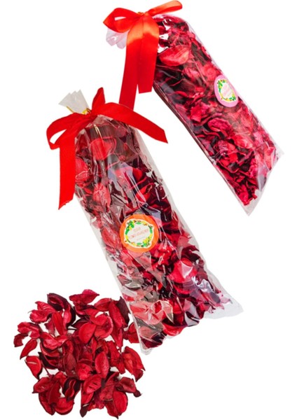 Thestorex 100 Kırmızı Kalpli Mum + 2 Paket 100 Gr. Kuru Gül Yaprağı Gextr 657515