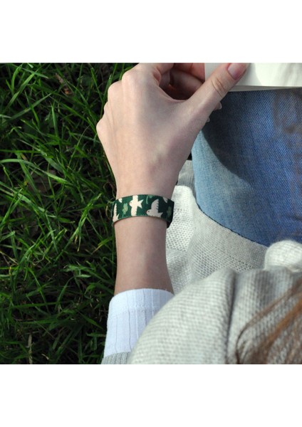 Nature And Peace - Geri Dönüşümlü Unisex Elastik Baskılı Bileklik ve Hatırlatıcı Kart indirimleri