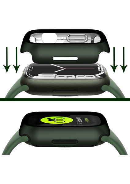 Apple Watch Serisi 9 8 7 41 mm Için Pc Temperli Gl Saat Kılıfı (Yurt Dışından)