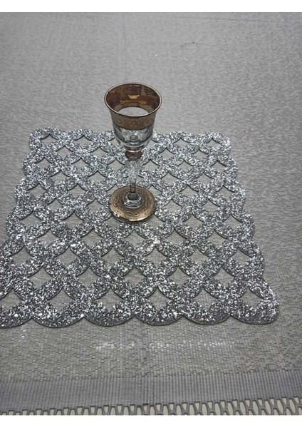 4 Adet Zigon Sehpa ÖRTÜSÜ/33X33CM/S.DERI Işıltılı,simli