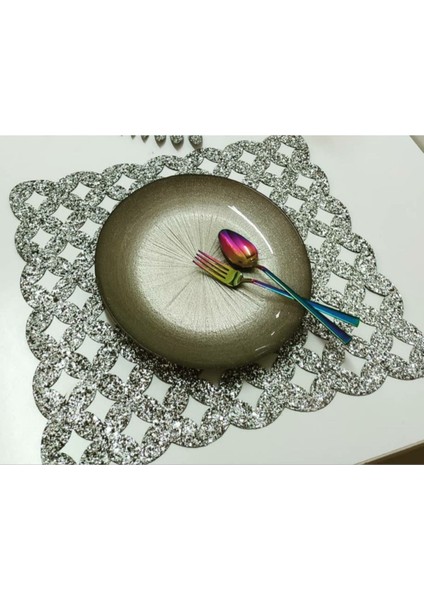 4 Adet Zigon Sehpa ÖRTÜSÜ/33X33CM/S.DERI Işıltılı,simli