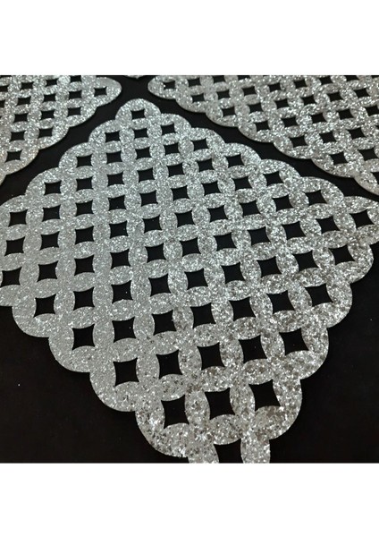4 Adet Zigon Sehpa ÖRTÜSÜ/33X33CM/S.DERI Işıltılı,simli