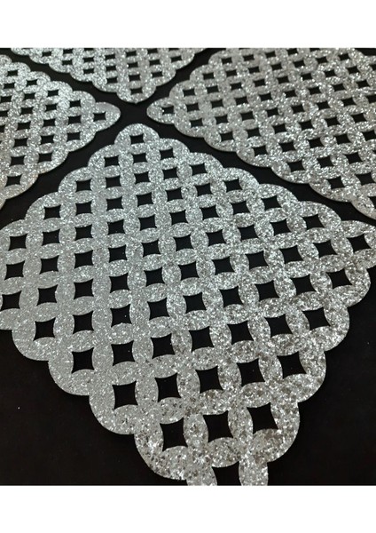 4 Adet Zigon Sehpa ÖRTÜSÜ/33X33CM/S.DERI Işıltılı,simli