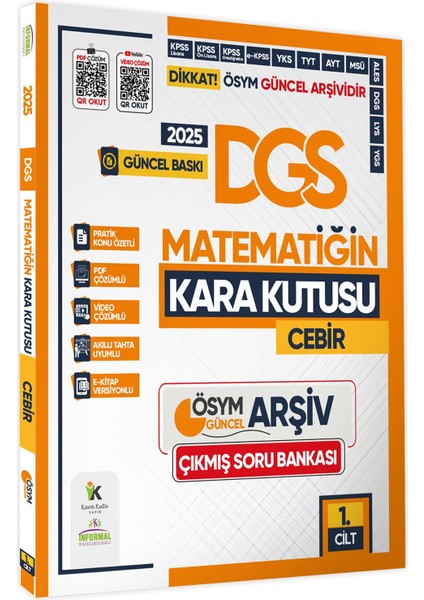 2025 DGS Matematiğin Kara Kutusu 1.cilt Cebir ÖSYM Çıkmış Soru Bankası